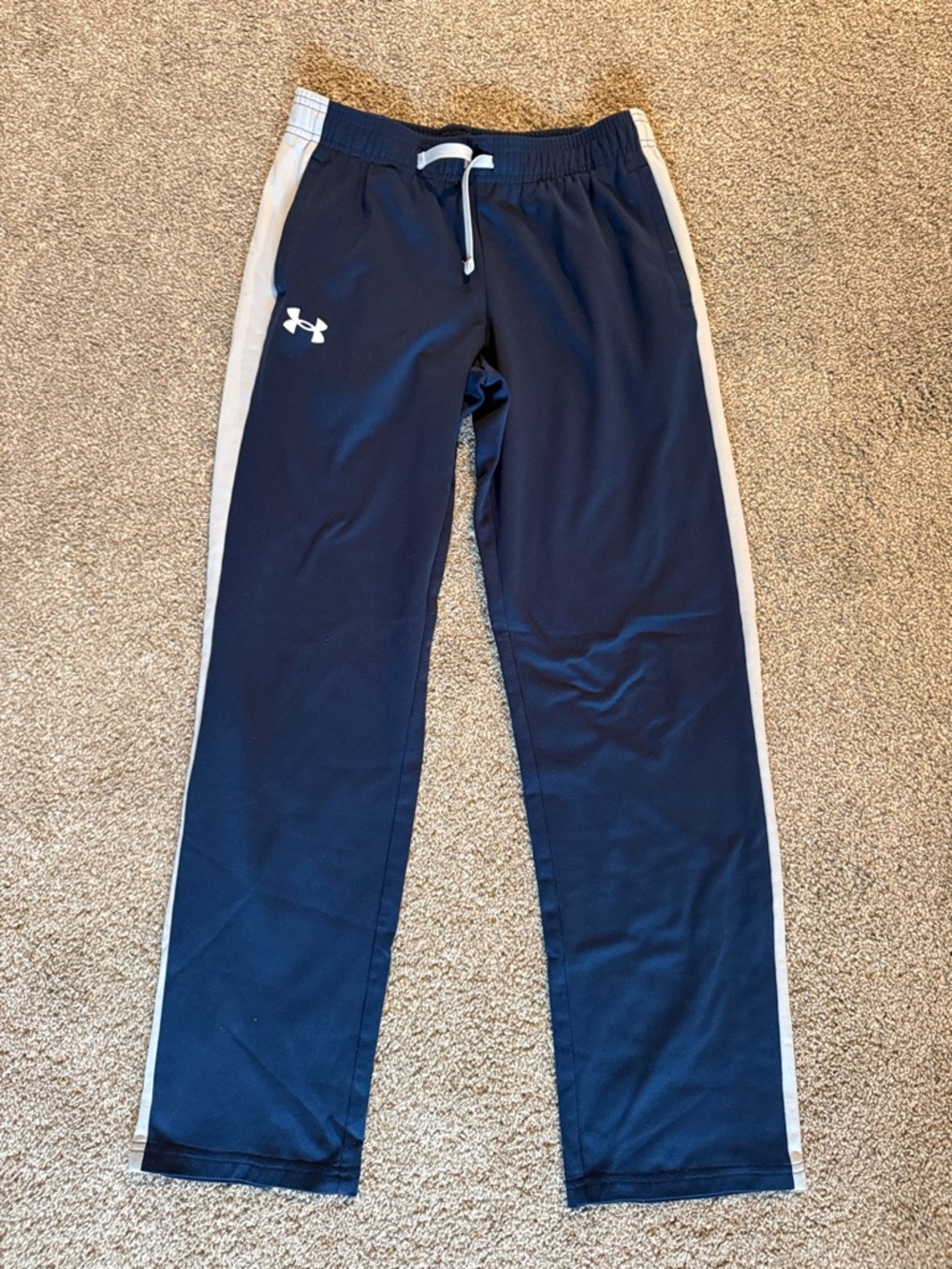 Under Armour Kids Navy & White Side-Stripe Joggers